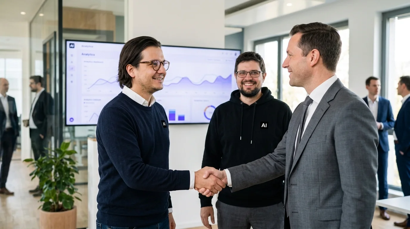 Handshake with a client after onboarding
